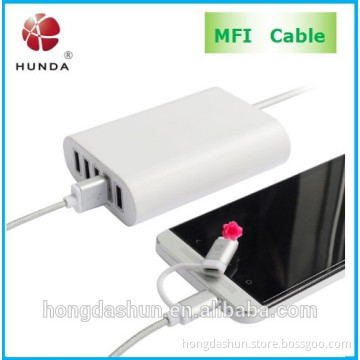 2 in 1 MFI cable 1.2m usb data cable MFI fast charge cable